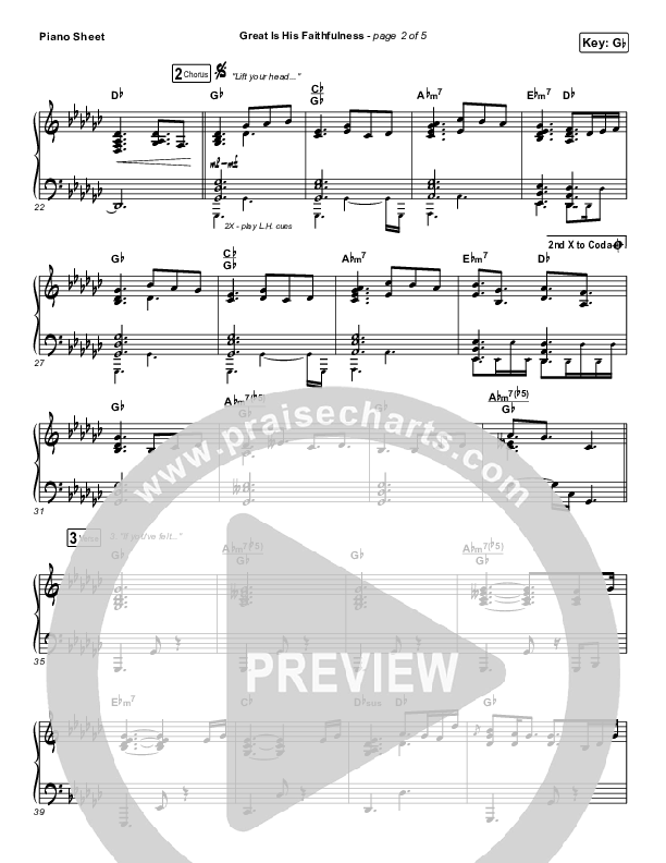 Great Is His Faithfulness Piano Sheet (Charity Gayle)