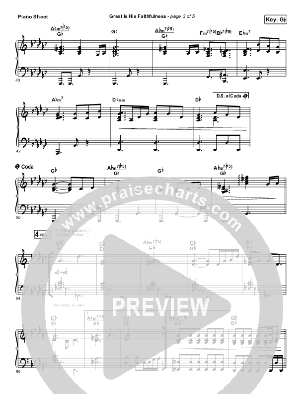 Great Is His Faithfulness Piano Sheet (Charity Gayle)