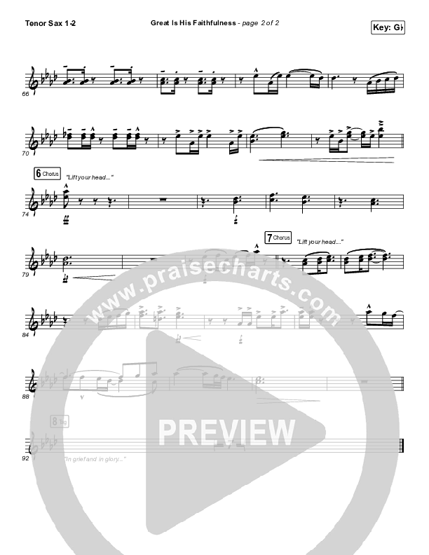 Great Is His Faithfulness Tenor Sax 1/2 (Charity Gayle)