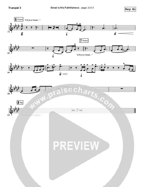 Great Is His Faithfulness Trumpet 3 (Charity Gayle)