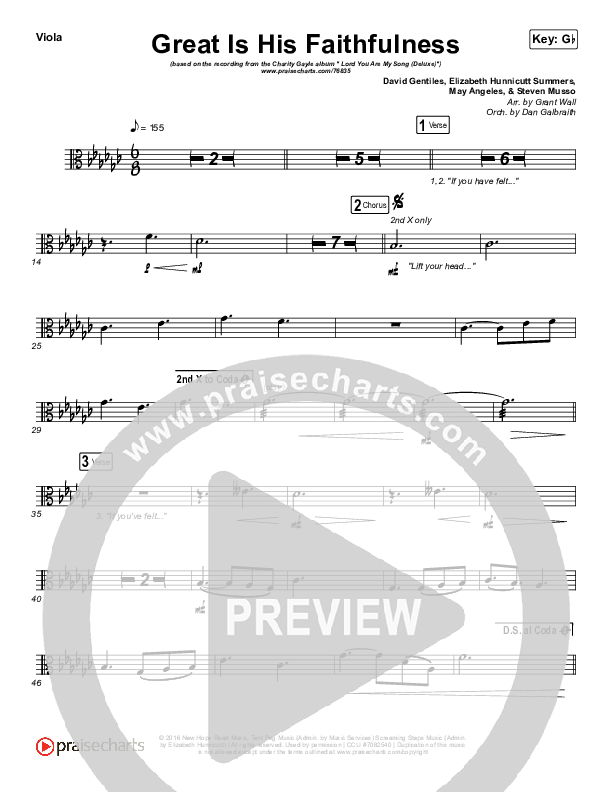 Great Is His Faithfulness Viola (Charity Gayle)