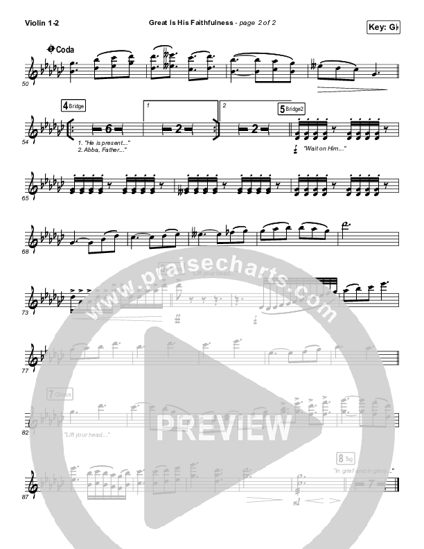 Great Is His Faithfulness Violin 1/2 (Charity Gayle)