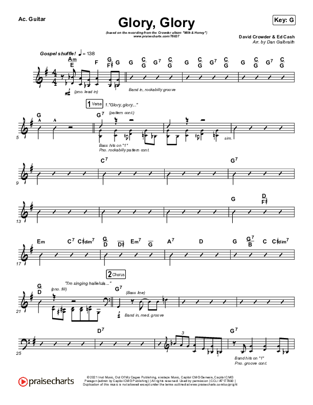 Glory Glory (God Is Able) Acoustic Guitar (Crowder)