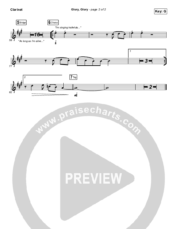 Glory Glory (God Is Able) Clarinet (Crowder)