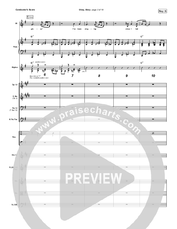 Glory Glory (God Is Able) Conductor's Score (Crowder)
