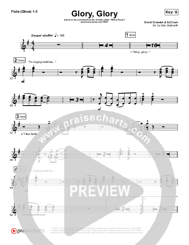 Glory Glory (God Is Able) Flute/Oboe 1/2/3 (Crowder)