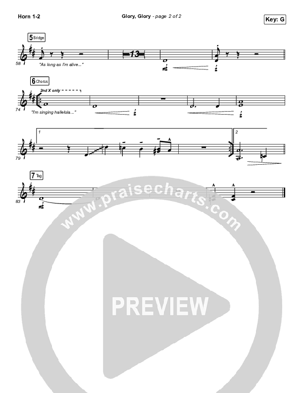 Glory Glory (God Is Able) French Horn 1/2 (Crowder)