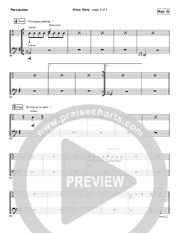 Glory Glory (God Is Able) Percussion (Crowder)