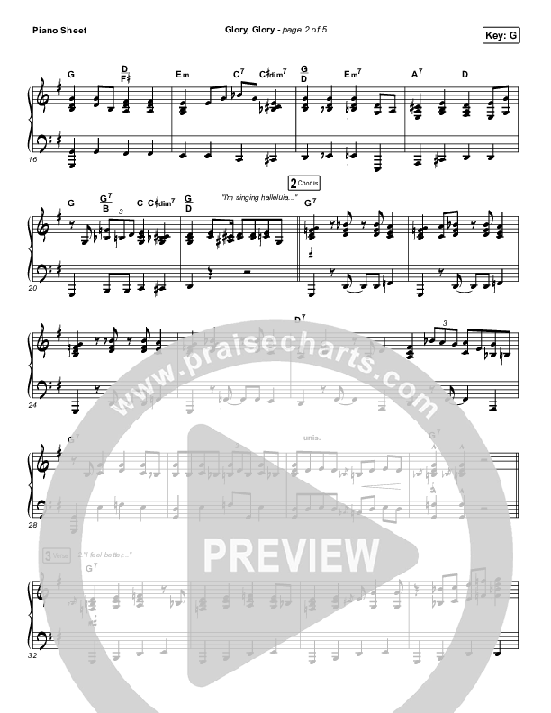 Glory Glory (God Is Able) Piano Sheet (Crowder)