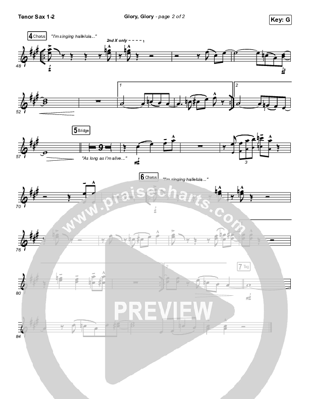 Glory Glory (God Is Able) Tenor Sax 1/2 (Crowder)