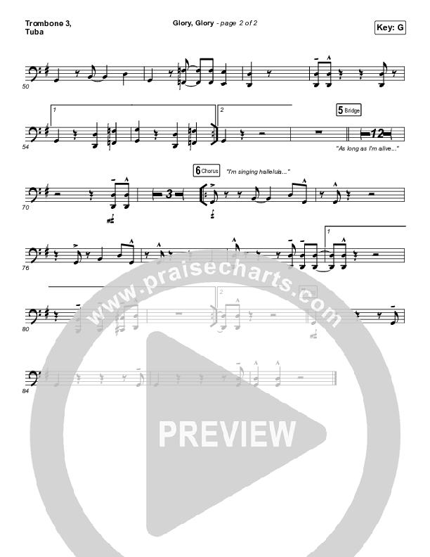 Glory Glory (God Is Able) Trombone 3/Tuba (Crowder)