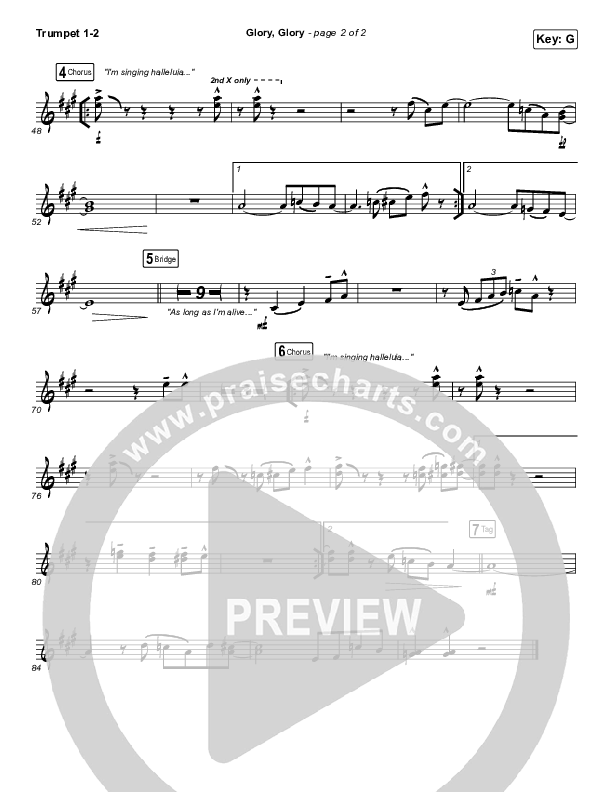 Glory Glory (God Is Able) Trumpet 1,2 (Crowder)