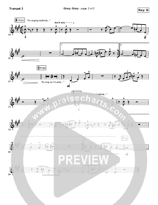 Glory Glory (God Is Able) Trumpet 3 (Crowder)