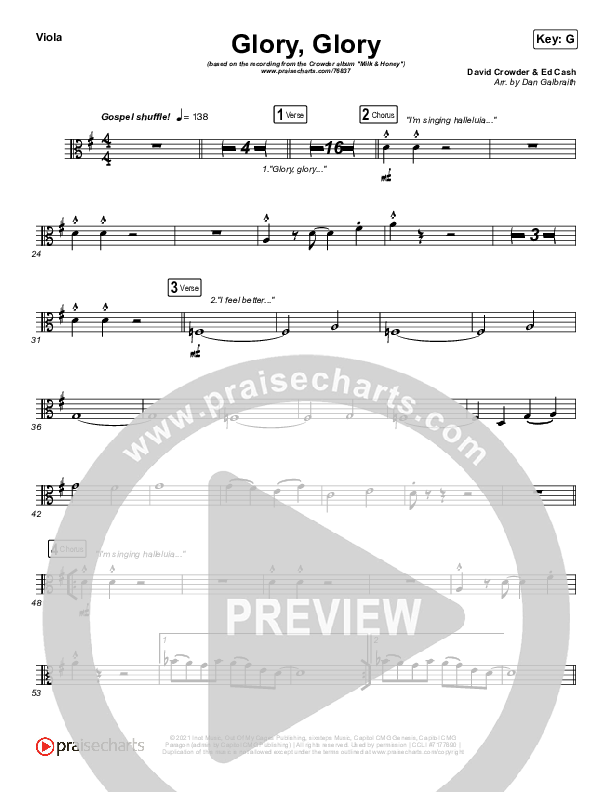 Glory Glory (God Is Able) Viola (Crowder)