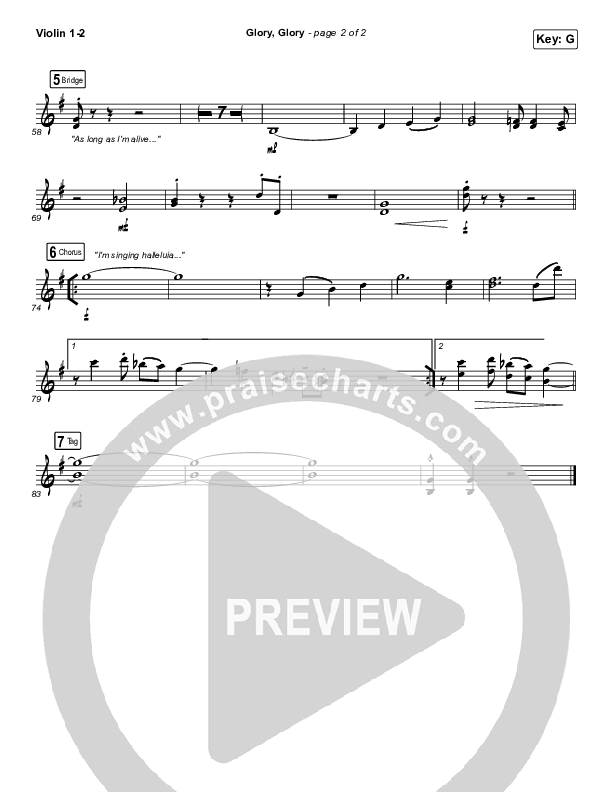 Glory Glory (God Is Able) Violin 1/2 (Crowder)
