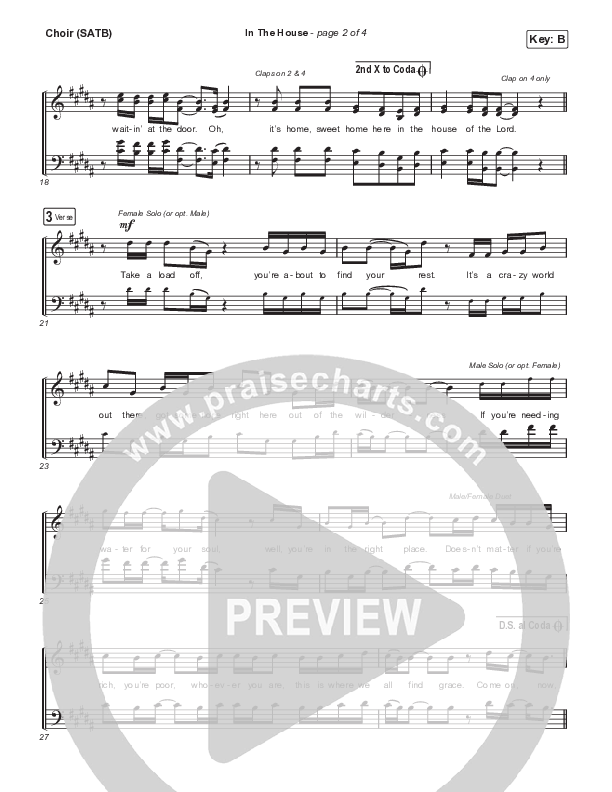 In The House Choir Sheet (SATB) (Crowder)