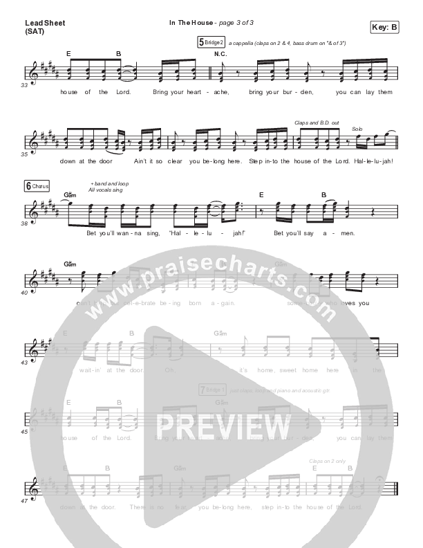 In The House Lead Sheet (SAT) (Crowder)