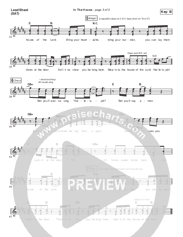 In The House Lead Sheet (SAT) (Crowder)