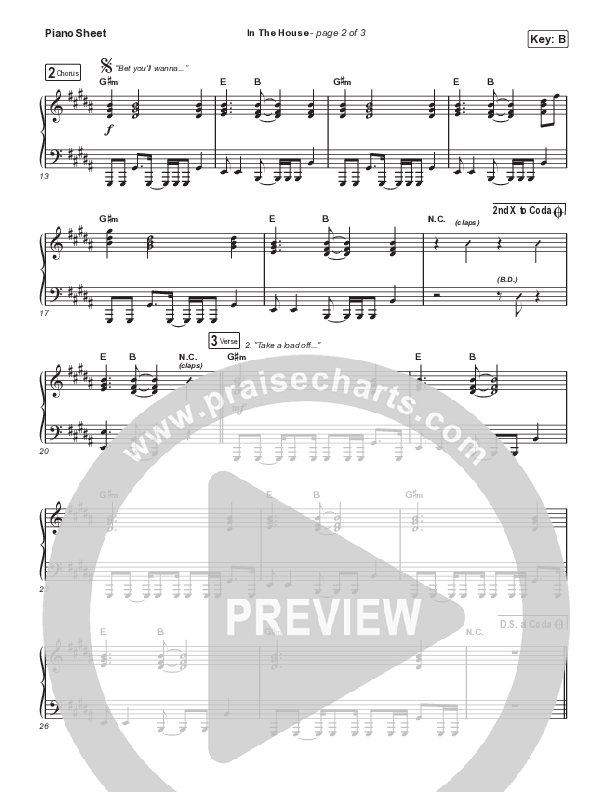 In The House Piano Sheet (Crowder)
