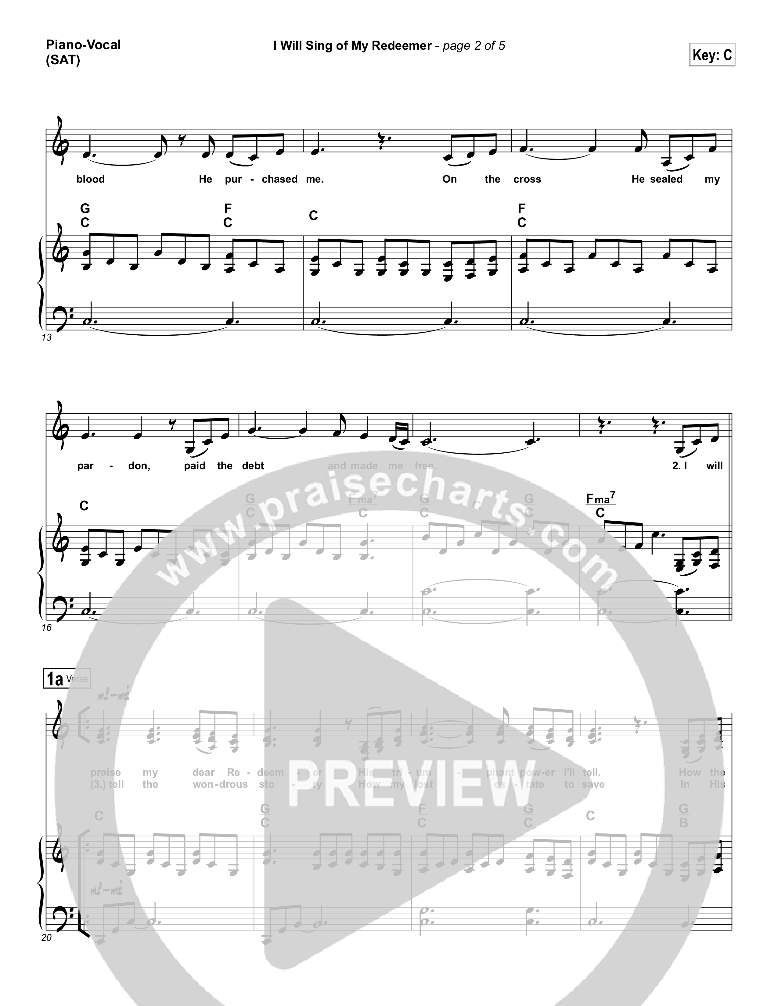 I Will Sing Of My Redeemer Piano/Vocal (SAT) (Travis Cottrell)