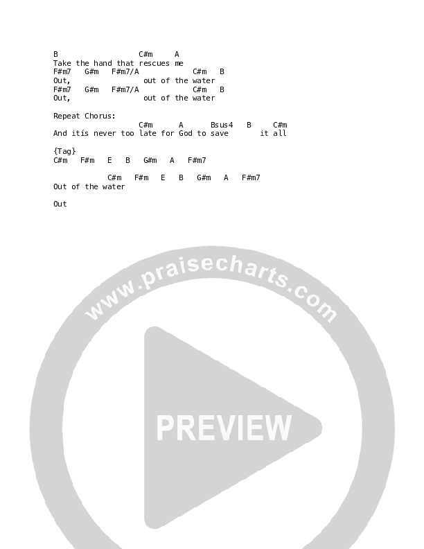 Out Of The Water Chord Chart (Worship For Everyone / Nick & Becky Drake)