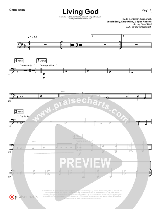 Living God Cello/Bass (Red Rocks Worship)