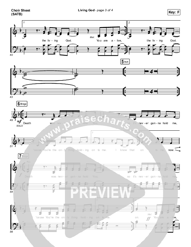 Living God Choir Sheet (SATB) (Red Rocks Worship)