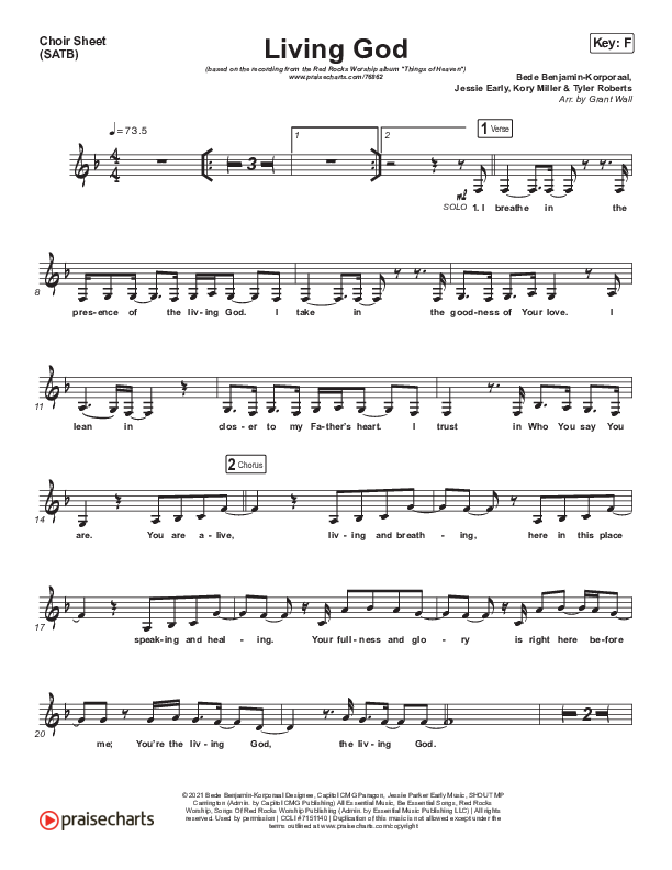 Living God Choir Vocals (SATB) (Red Rocks Worship)