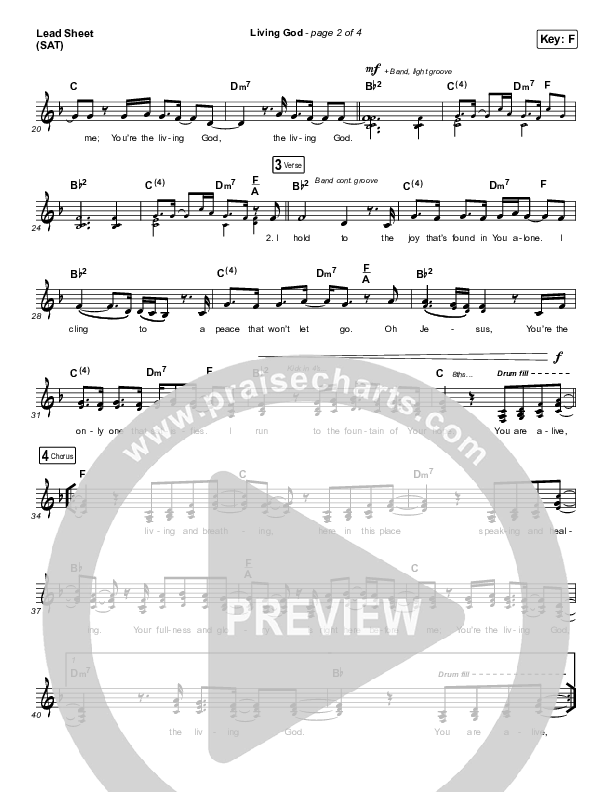 Living God Lead Sheet (SAT) (Red Rocks Worship)