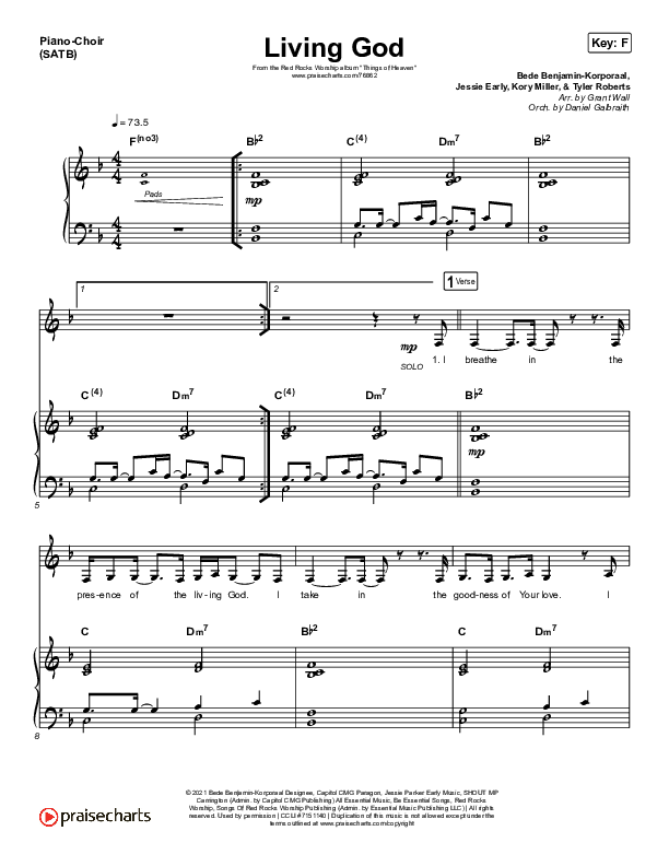 Living God Piano/Vocal Pack (Red Rocks Worship)