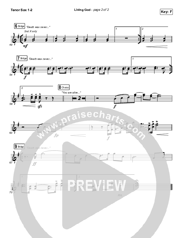 Living God Tenor Sax 1/2 (Red Rocks Worship)