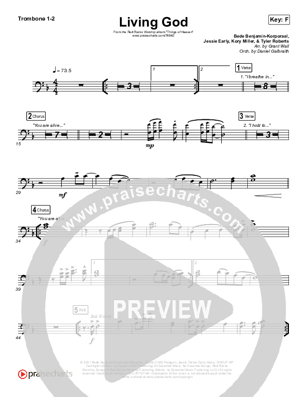 Living God Trombone 1/2 (Red Rocks Worship)