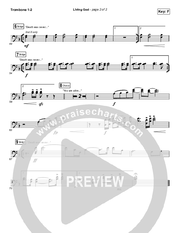 Living God Trombone 1/2 (Red Rocks Worship)