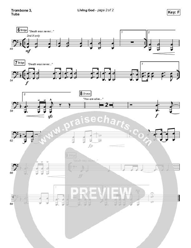 Living God Trombone 3/Tuba (Red Rocks Worship)