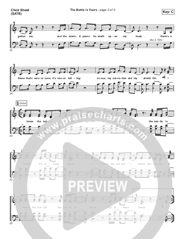 The Battle Is Yours Choir Sheet (SATB) (Red Rocks Worship)