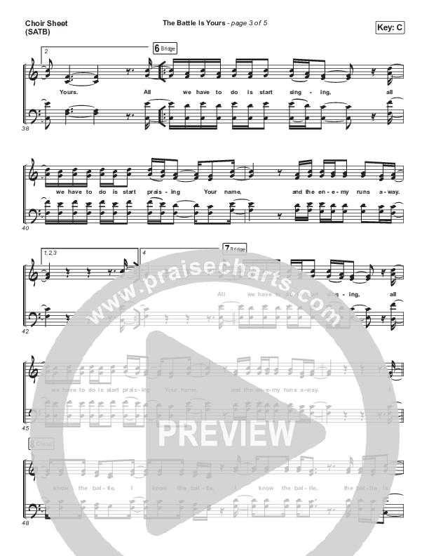The Battle Is Yours Choir Sheet (SATB) (Red Rocks Worship)