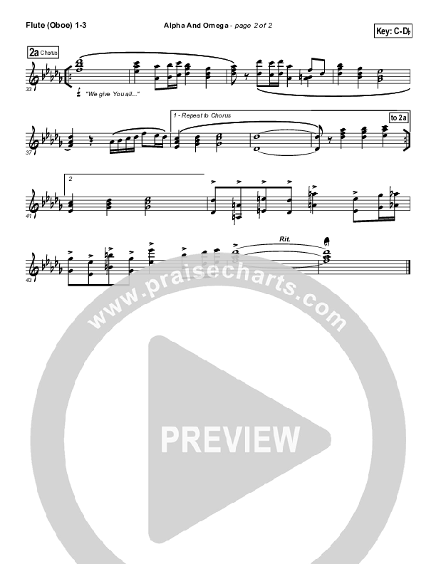 Alpha And Omega Flute/Oboe 1/2/3 (Israel Houghton)