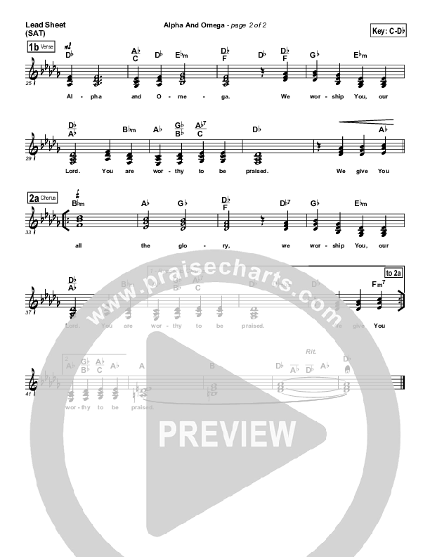 Alpha And Omega Lead Sheet (Israel Houghton)