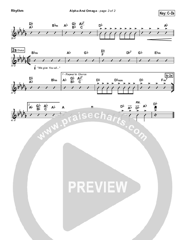 Alpha And Omega Rhythm Chart (Israel Houghton)