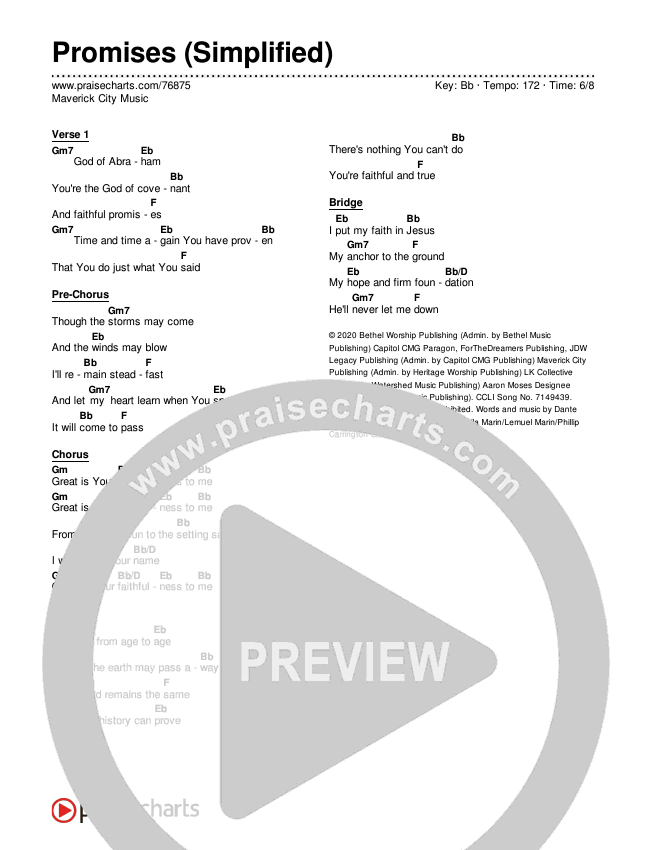 Promises (Simplified) Chord Chart (Maverick City Music)