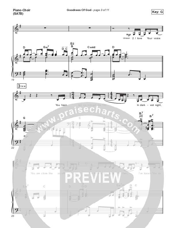 Goodness Of God Piano/Vocal (SATB) (Israel & New Breed)