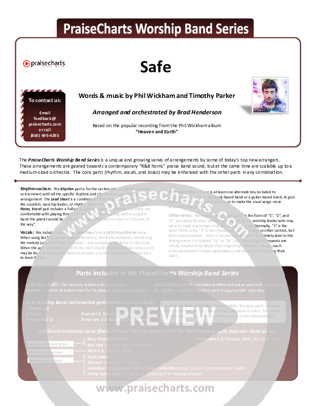 Safe Cover Sheet (Phil Wickham)