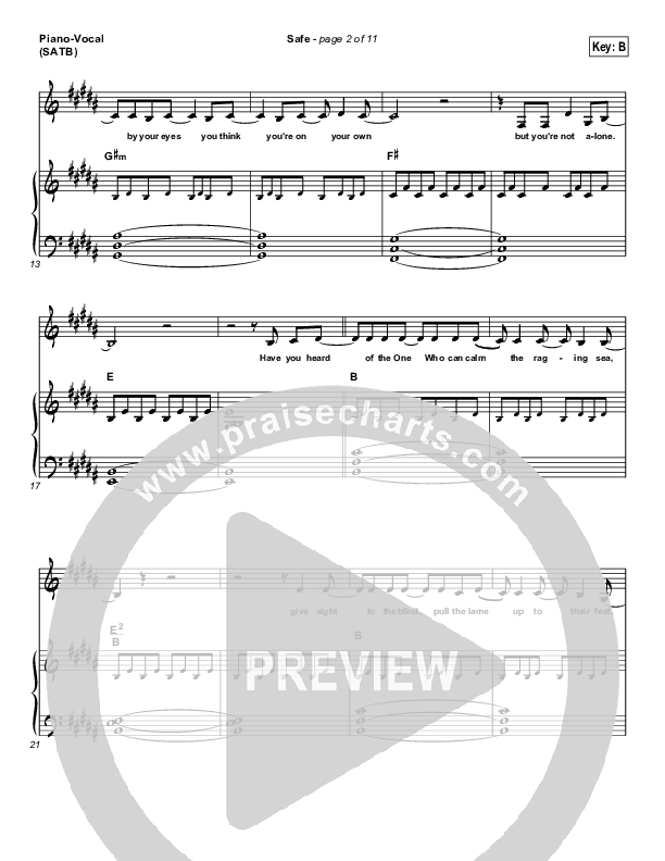 Safe Piano/Vocal & Lead (Phil Wickham)