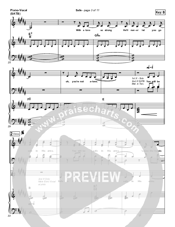 Safe Piano/Vocal (SATB) (Phil Wickham)