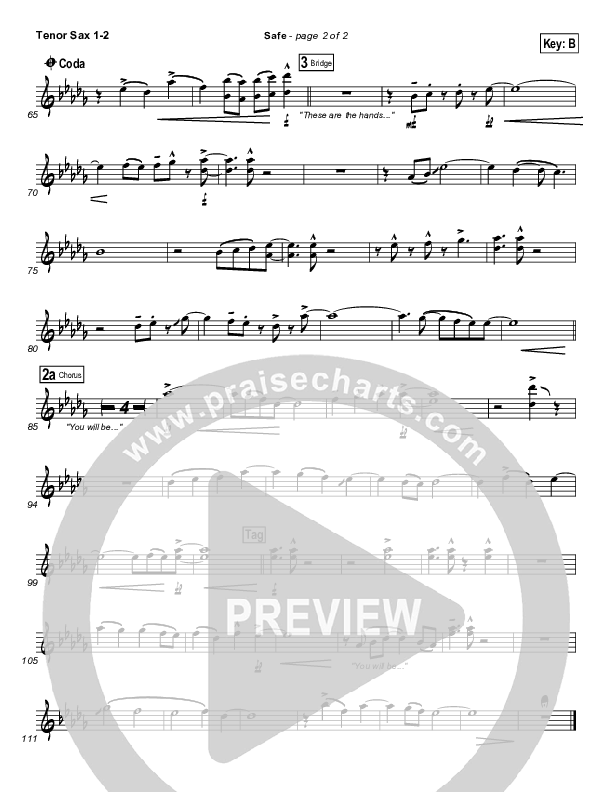 Safe Tenor Sax 1/2 (Phil Wickham)