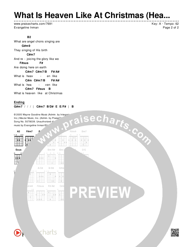 What Is Heaven Like At Christmas (Heaven At Christmas) Chords & Lyrics ()