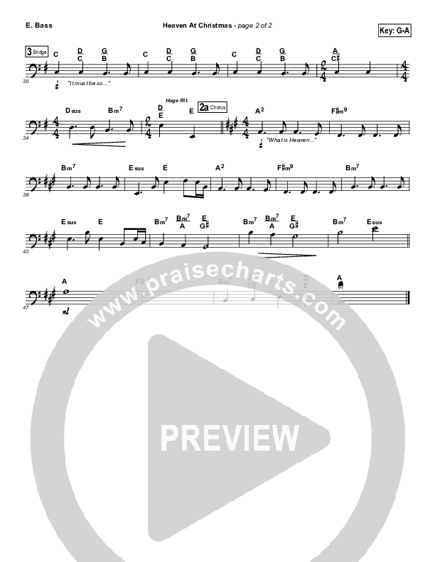 What Is Heaven Like At Christmas (Heaven At Christmas) Bass Guitar ()