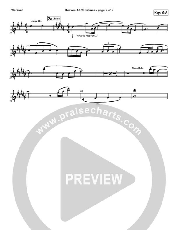 What Is Heaven Like At Christmas (Heaven At Christmas) Clarinet ()