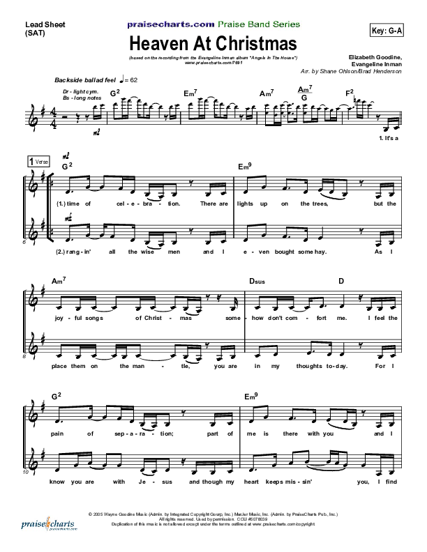 What Is Heaven Like At Christmas (Heaven At Christmas) Lead Sheet (SAT) ()