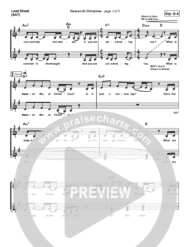 What Is Heaven Like At Christmas (Heaven At Christmas) Lead Sheet (SAT) ()